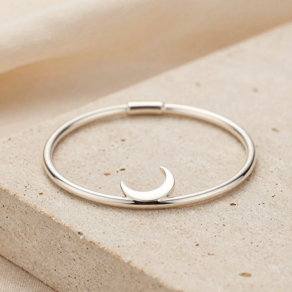 Pulsera Luna Creciente de Plata